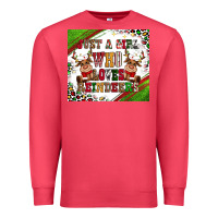 Cardinal just a girl who loves reindeer Premium Sweatshirt - CowGirlArtShop