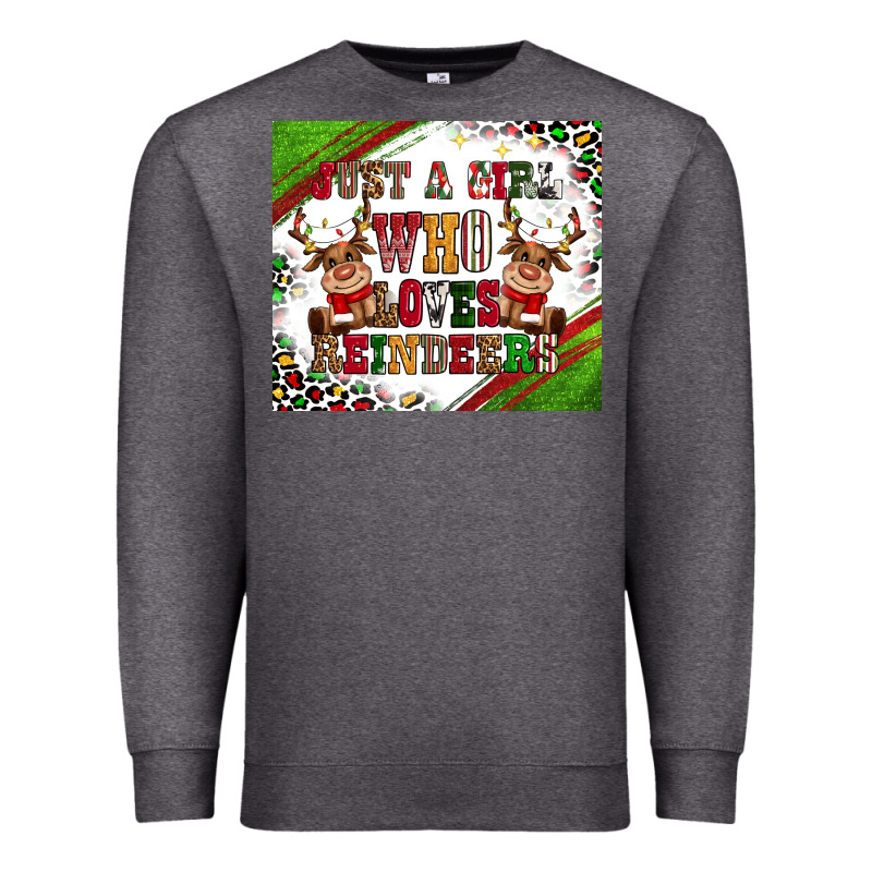 Just A Girl Who Loves Reindeer Premium Sweatshirt by CowGirlArtShop | Teevron