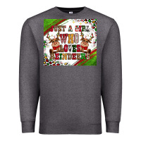 Charcoal Heather just a girl who loves reindeer Premium Sweatshirt - CowGirlArtShop