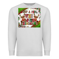 Dove Grey just a girl who loves reindeer Premium Sweatshirt - CowGirlArtShop
