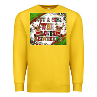 Lemon just a girl who loves reindeer Premium Sweatshirt - CowGirlArtShop