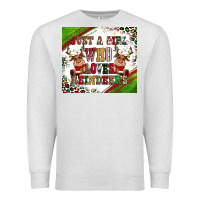 Oatmeal Heather just a girl who loves reindeer Premium Sweatshirt - CowGirlArtShop