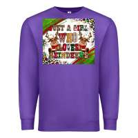 Purple just a girl who loves reindeer Premium Sweatshirt - CowGirlArtShop