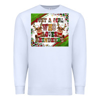 White just a girl who loves reindeer Premium Sweatshirt - CowGirlArtShop