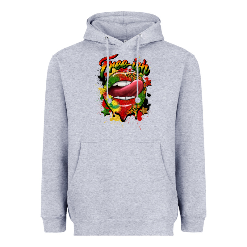 Free Ish Juneteenth Lips Heavyweight Hoodie by CowGirlArtShop | Teevron