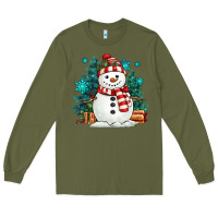Army Green christmas snowman Long Sleeve Tee - MaliasSmallBusiness