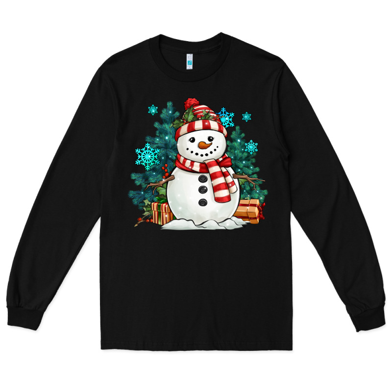 Christmas Snowman Long Sleeve Tee by MaliasSmallBusiness | Teevron