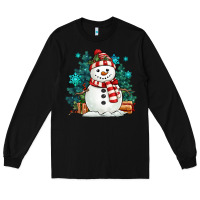 Black christmas snowman Long Sleeve Tee - MaliasSmallBusiness
