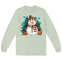 Matcha christmas snowman Long Sleeve Tee - MaliasSmallBusiness