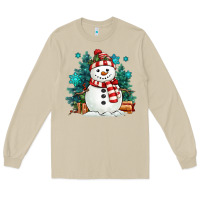 Mushroom christmas snowman Long Sleeve Tee - MaliasSmallBusiness