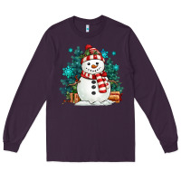 Plum christmas snowman Long Sleeve Tee - MaliasSmallBusiness