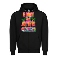 Black Meet me at the ocean Summer Zipper Hoodie - NancyCooperArtShop