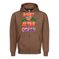 Chestnut Meet me at the ocean Summer Zipper Hoodie - NancyCooperArtShop