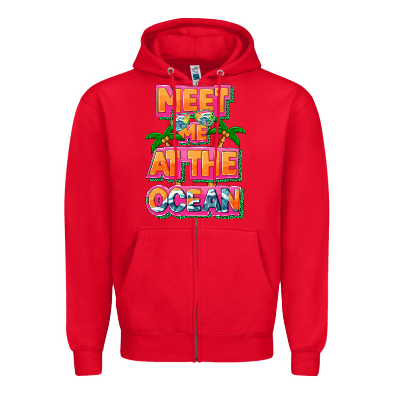 Meet Me At The Ocean Summer Zipper Hoodie by NancyCooperArtShop | Teevron
