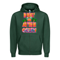 Sports Green Meet me at the ocean Summer Zipper Hoodie - NancyCooperArtShop