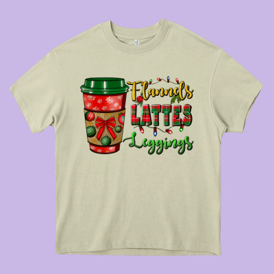 Flannels Lattes Leggings Heavy Core Tee Designed By Bundleandbundleshop