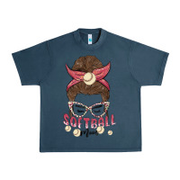 Midnight Navy softball mom Urban Heavy Tee - MaliasSmallBusiness