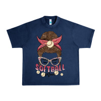 Navy softball mom Urban Heavy Tee - MaliasSmallBusiness