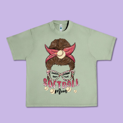 Softball Mom Urban Heavy Tee Designed By Maliassmallbusiness
