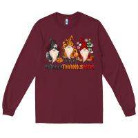 Burgundy Happy Hallothanksmas Long Sleeve Tee - MaliasSmallBusiness