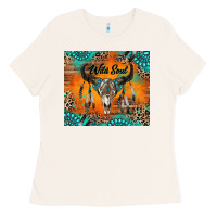 Bone wild soul boho bull skull Ladies Tee - RanaPortraitStore