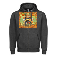 Charcoal Heather fall school bus Zipper Hoodie - texasbilliewilder