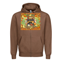 Chestnut fall school bus Zipper Hoodie - texasbilliewilder