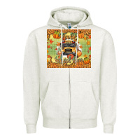 Oatmeal Heather fall school bus Zipper Hoodie - texasbilliewilder