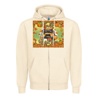Sandshell fall school bus Zipper Hoodie - texasbilliewilder