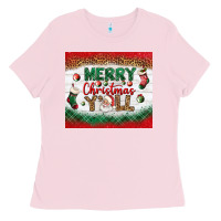 Bubblegum Pink merry christmas y'all tumbler Ladies Tee - BundleAndBundleShop