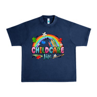 Navy childcare life Urban Heavy Tee - MaliasSmallBusiness