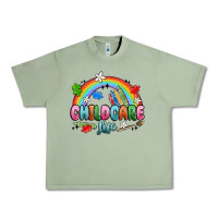 Oil Green childcare life Urban Heavy Tee - MaliasSmallBusiness