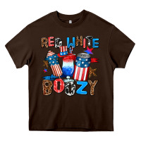 Chocolate Brown red white boozy Heavy Core Tee - AdoDesignShop