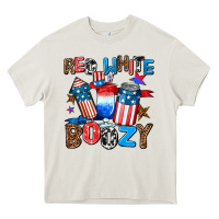 Cream red white boozy Heavy Core Tee - AdoDesignShop