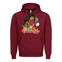 Afro Woman Teacher Life Zipper Hoodie | Teevron