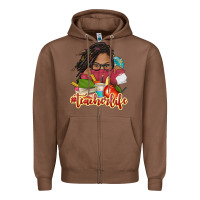 Chestnut afro woman teacher life Zipper Hoodie - NancyCooperArtShop