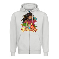Dove Grey afro woman teacher life Zipper Hoodie - NancyCooperArtShop