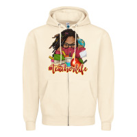 Sandshell afro woman teacher life Zipper Hoodie - NancyCooperArtShop