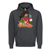 Smoke afro woman teacher life Zipper Hoodie - NancyCooperArtShop