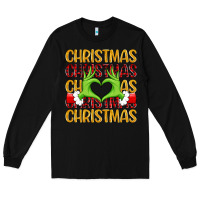 Black christmas grinch heart hands Long Sleeve Tee - MaliasSmallBusiness
