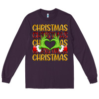 Plum christmas grinch heart hands Long Sleeve Tee - MaliasSmallBusiness