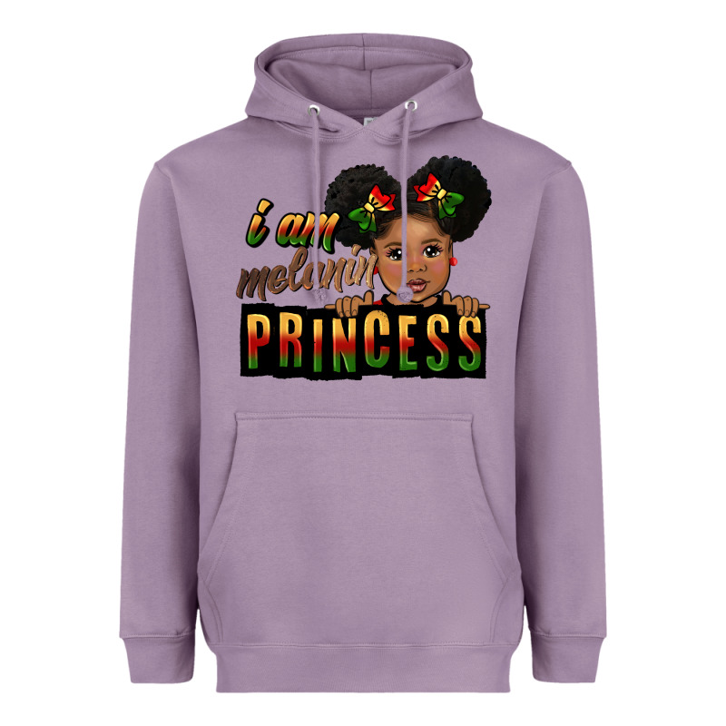 I Am Melanin Princess Black Peekaboo Heavyweight Hoodie by CowGirlArtShop | Teevron