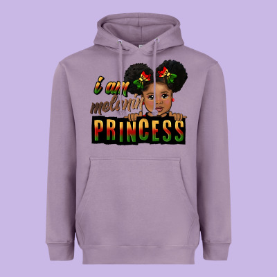 I Am Melanin Princess Black Peekaboo Heavyweight Hoodie Designed By Cowgirlartshop