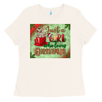 Just A Girl Who Loves Christmas Mousepad Ladies Tee | Teevron