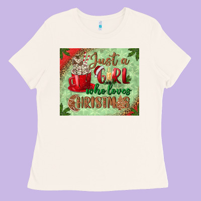 Just A Girl Who Loves Christmas Mousepad Ladies Tee Designed By Bundleandbundleshop