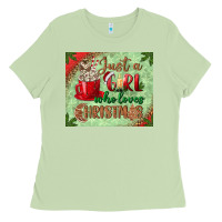 Matcha just a girl who loves christmas mousepad Ladies Tee - BundleAndBundleShop