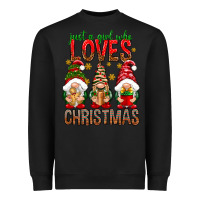 Black Just a girl who loves Christmas Heavyweight Sweatshirt - NancyCooperArtShop