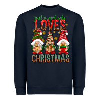Navy Just a girl who loves Christmas Heavyweight Sweatshirt - NancyCooperArtShop