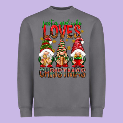 Just A Girl Who Loves Christmas Heavyweight Sweatshirt Designed By Nancycooperartshop