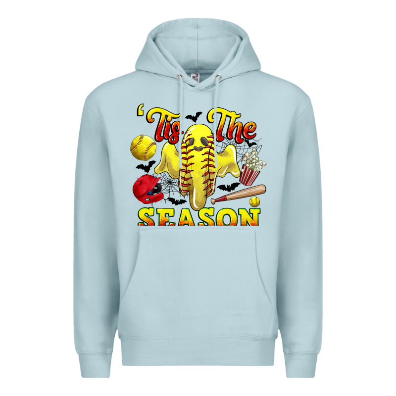 Tis The Season Softball Halloween Premium Hoodie by CowGirlArtShop | Teevron